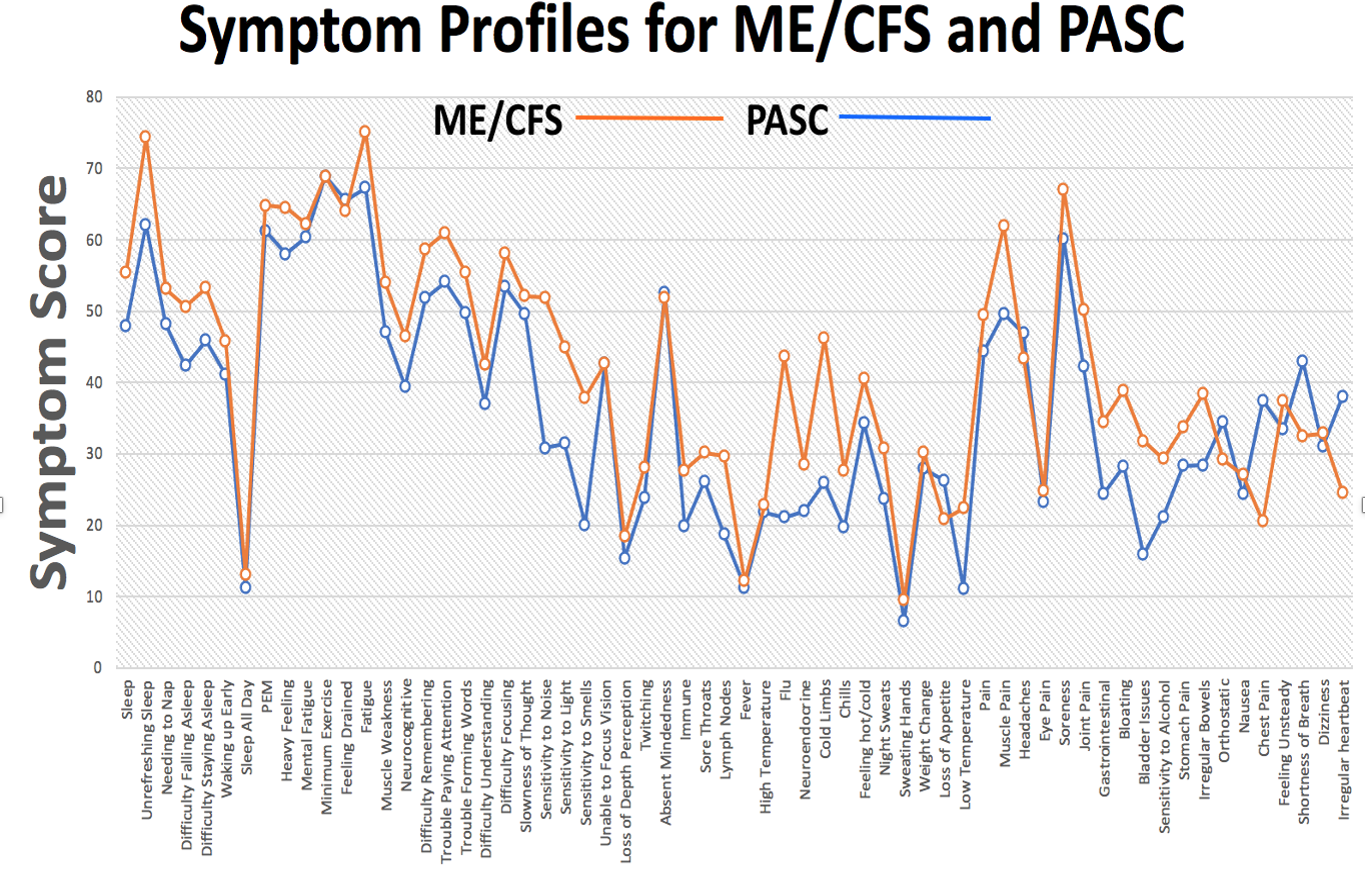 CONVERGING EVIDENCE OF SIMILAR SYMPTOMATOLOGY OF ME/CFS AND PASC INDICATING MULTISYSTEMIC DYSHOMEOSTASIS